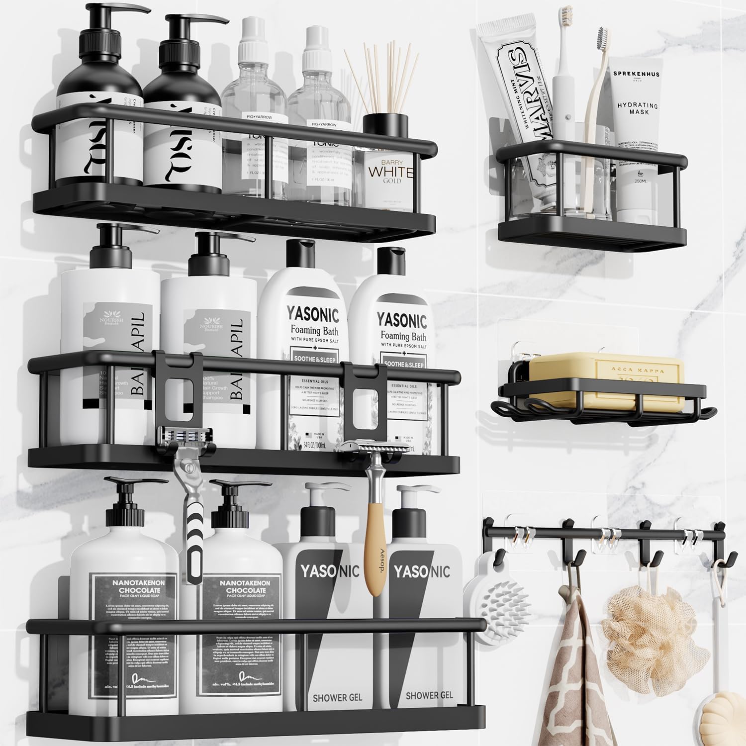 adhesive shower caddy