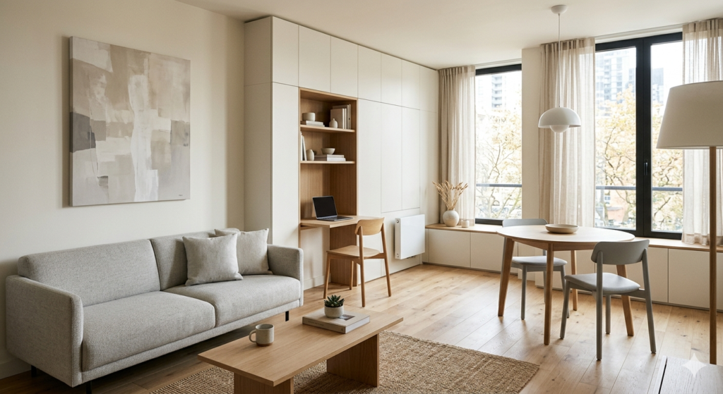 minimalist small apartment setup