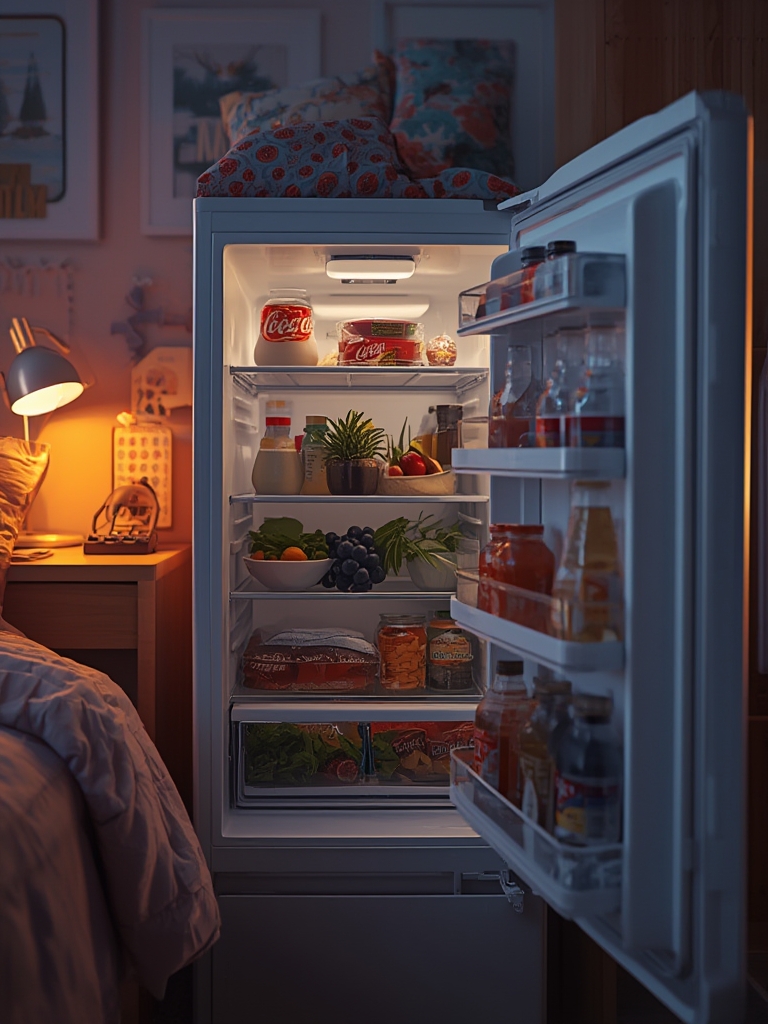 mini refrigerator in action